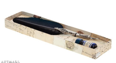 Gift Calligraphy set, blue quill