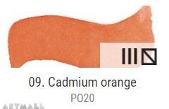 Dry watercolour cubes 1,5 ml, Cadmium orange