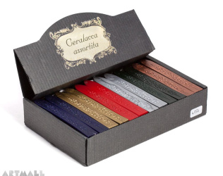 Sealing wickwax, box with 36 sticks in 6 colours