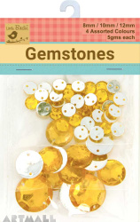 Gem Stones 8,12,20mm Each 5gms Gold