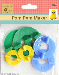 Pom Pom Maker Parts 3 Sizes 6Pc