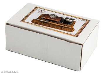 Gift Calligraphy Set, wooden nibholder with metal nib, blotter, ink 25cc, carton base
