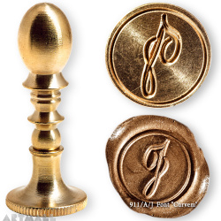 Round seal 18 mm initial "Curvem" w/brass handle "J"