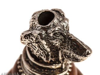 Wooden penstand with metal decoration DOG