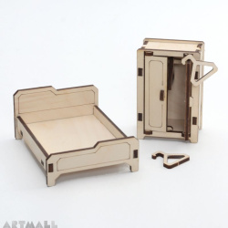 Mini wooden furniture - bedroom