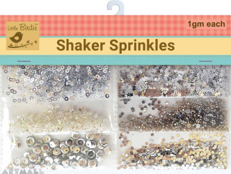 Shaker Sprinkles Silver (Small Sequence 1grms,Big sequence 1grms,Star sequence 1grms,Saprkle dots 1g