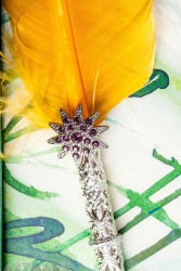 Set quill with decorated handle w/Swarovski star
