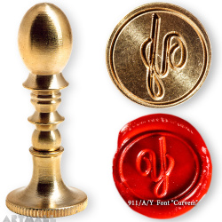 Round seal 18 mm initial "Curvem" w/brass handle "Y"