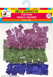Glitter Foam Squares pink,green,Blue 150Pc