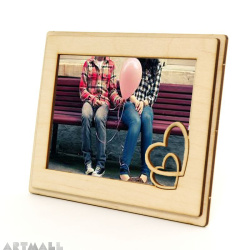 Wooden frame Tangled hearts