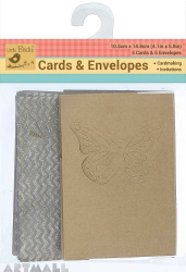 Butterfly Cards & Printed Envelops 10Pc