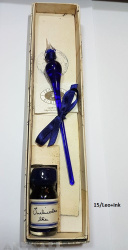 Glass pen in gift box with ink
