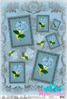 Hydrangeas in lace frame