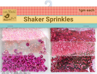 Shaker Sprinkles Pink (Small Sequence 1grms,Big sequence 1grms,Star sequence 1grms,Saprkle dots 1grm