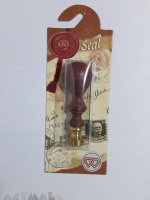 Seal diam 20mm, Two Heart symbol, with wooden handle, With Blister.
