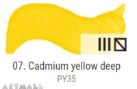 Dry watercolour cubes 1,5 ml, Cadmium yellow deep