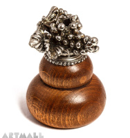 Wooden penstand with metal decoration GRAPE