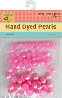 Pearl Beads D/6/8mm Assoted 90Pc Pink