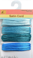 Satin Rattail Cord Blue Mix 8mtr