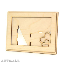 Wooden frame Tangled hearts