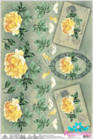 Tea roses cards and lace frame