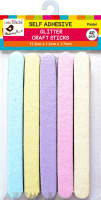 Glitter Craft sticks Self adhesive Pastel 40Pc