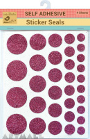 Self Adhesive Glitter Dots Pink 4sheet