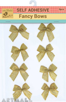 Self Adhesive Fancy Bow Gold 8Pc