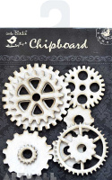 Chipboard - 3D Gearwheel 4pc