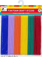 Foam Craft Stick Asstd 60Pc