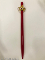Ballpen 16 cm, with decorative mask, original Swarovski on top of the pen, light siam color