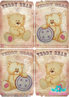 Teddy bear with a button
