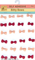 Self Adhesive Bitty Bow Roseberry 24Pc