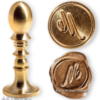 Round seal 18 mm initial "Curvem" w/brass handle "M"