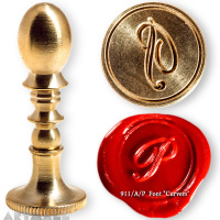 Round seal 18 mm initial "Curvem" w/brass handle "P"