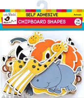 Printed Chipboard Embellishments - Wild Animals 14Pc