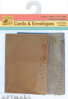 Kraft Flourish edge Cards & Printed Envelops 10Pc
