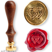 Two Hearts symbol, with wooden handle, 