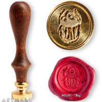 Seal diam 20mm, Bug symbol, with wooden handle