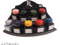 display 9 ink bottles 25cc assorted colors