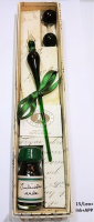 Glass pen in gift box with ink