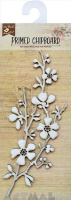Chipboard Flower With Branch 1pc