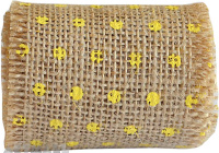 Dotted Burlap Ribbon Roll 6cm X 2mtr Yellow 1pc