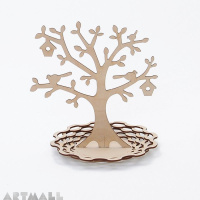 Wooden jewelry stand - tree