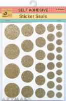 Self Adhesive Glitter Dots Gold 4sheet