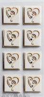 3D Stickers "White Hearts"