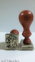 Seal initial "Arabesque" with wooden handle "K"