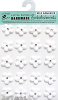 Embossed Jewelled Daisies White 20 Pc