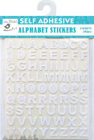 Glitter Alpha Stickers White 136Pc