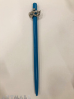 Ballpen 16 cm, with decorative mask, original Swarovski on top of the pen, erinite color